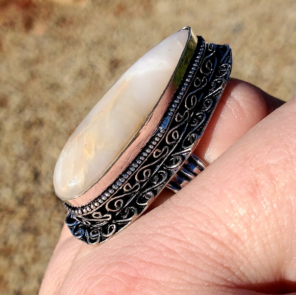 New Huge Botswana Agate 925 Silver Statement Ring. - Picture 10 of 16